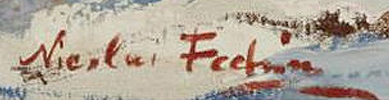 This is another one of the Nicolai Fechin signatures used on original works of art by Nicolai Fechin.
